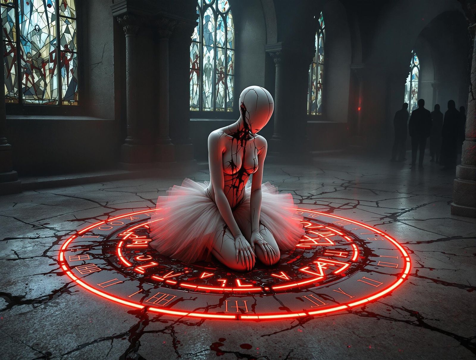 Broken Ballerina: Dark Fantasy Ritual in Gothic Style
