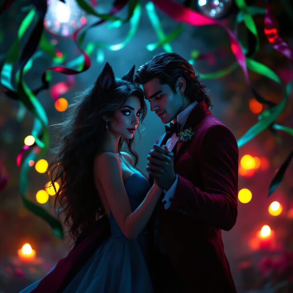 Teen Werewolf and Vampire Dance at Monster Prom