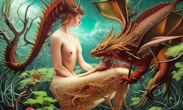 Dragon-Woman Transhumanism in Mycelium Network