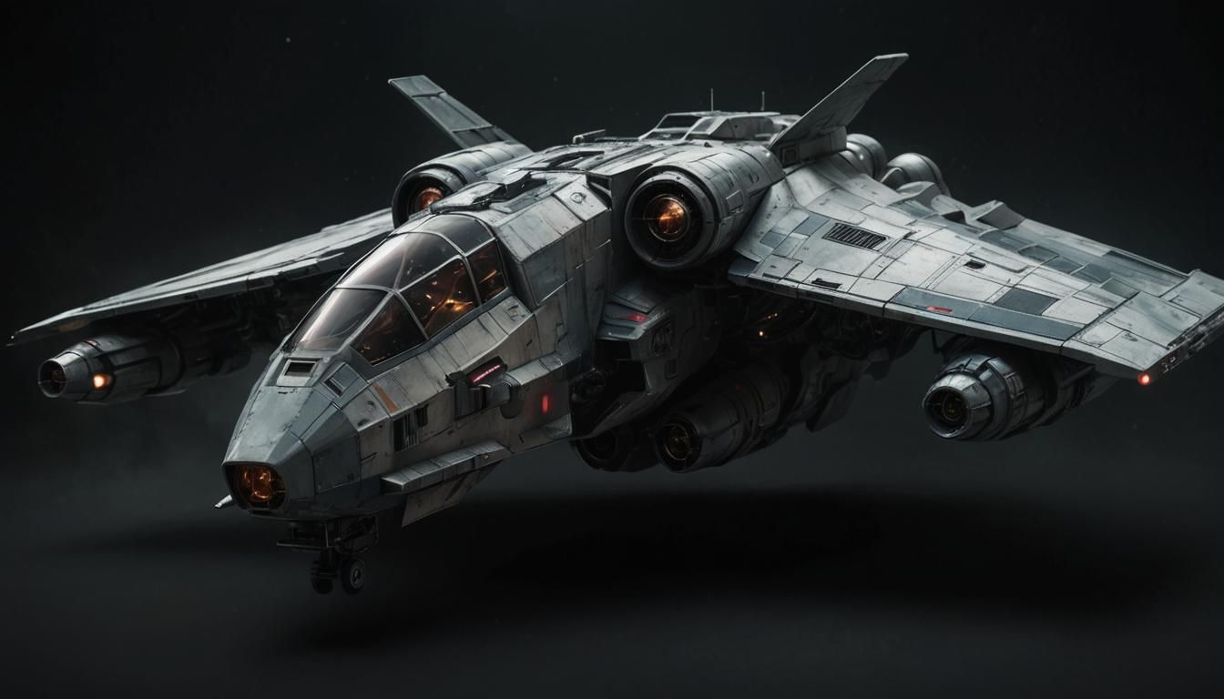 Cylon Space Fighter in Film Noir Style