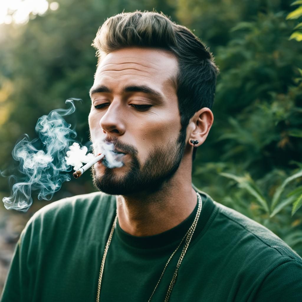 Man Smoking Weed