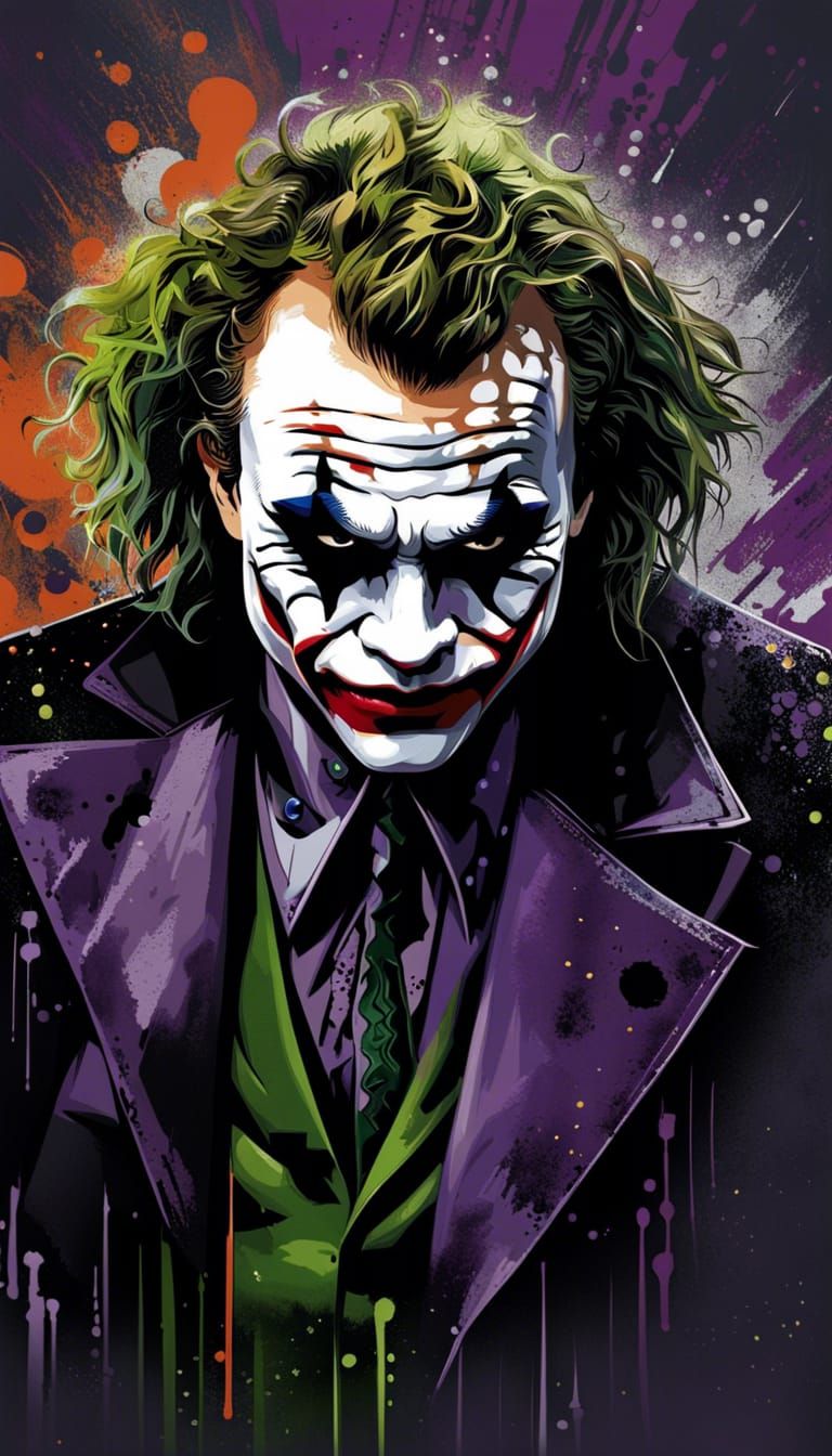 Heath Ledger Joker Concept Art in 8K Resolution