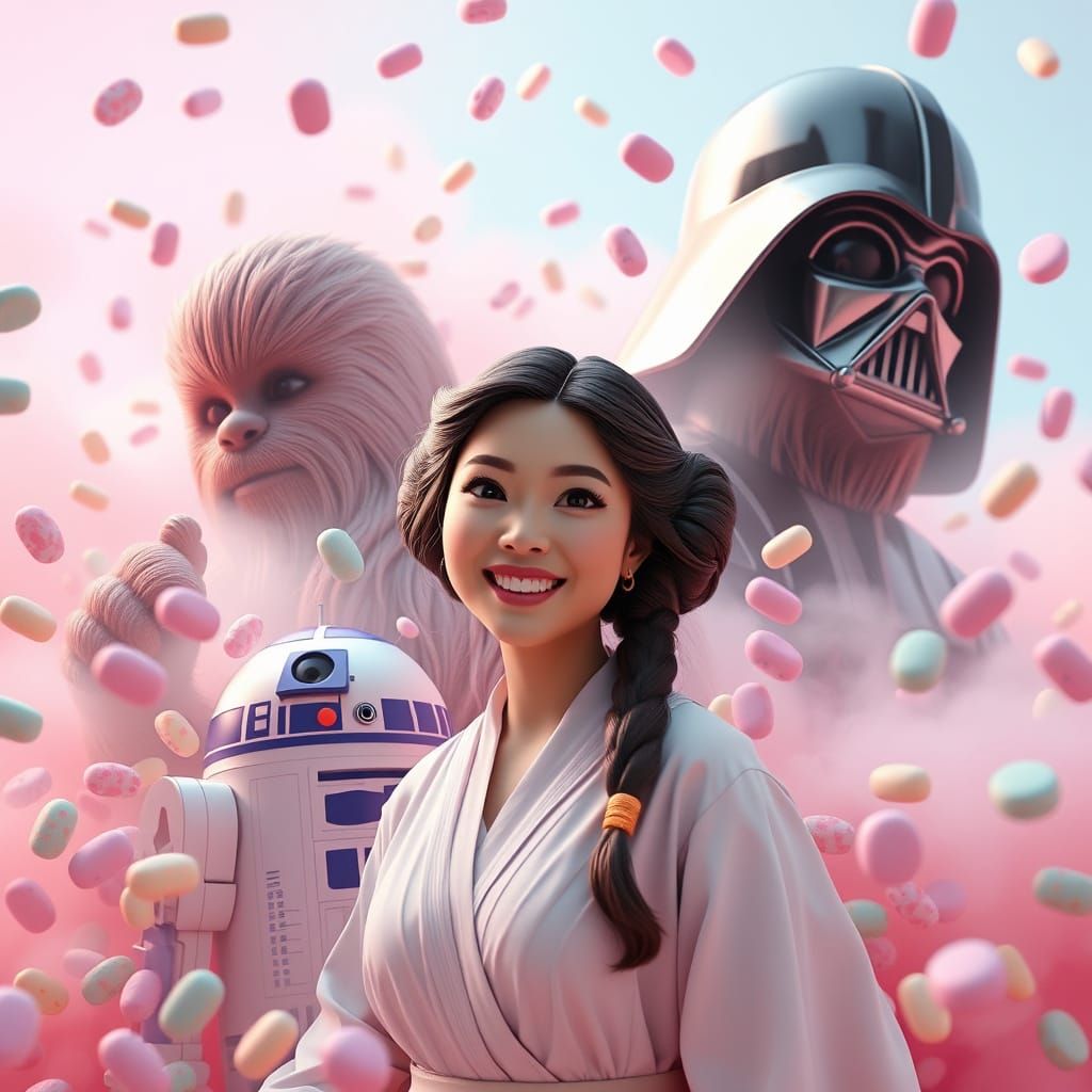 Surreal Pastel Star Wars Cosplay in 3D Digital Art