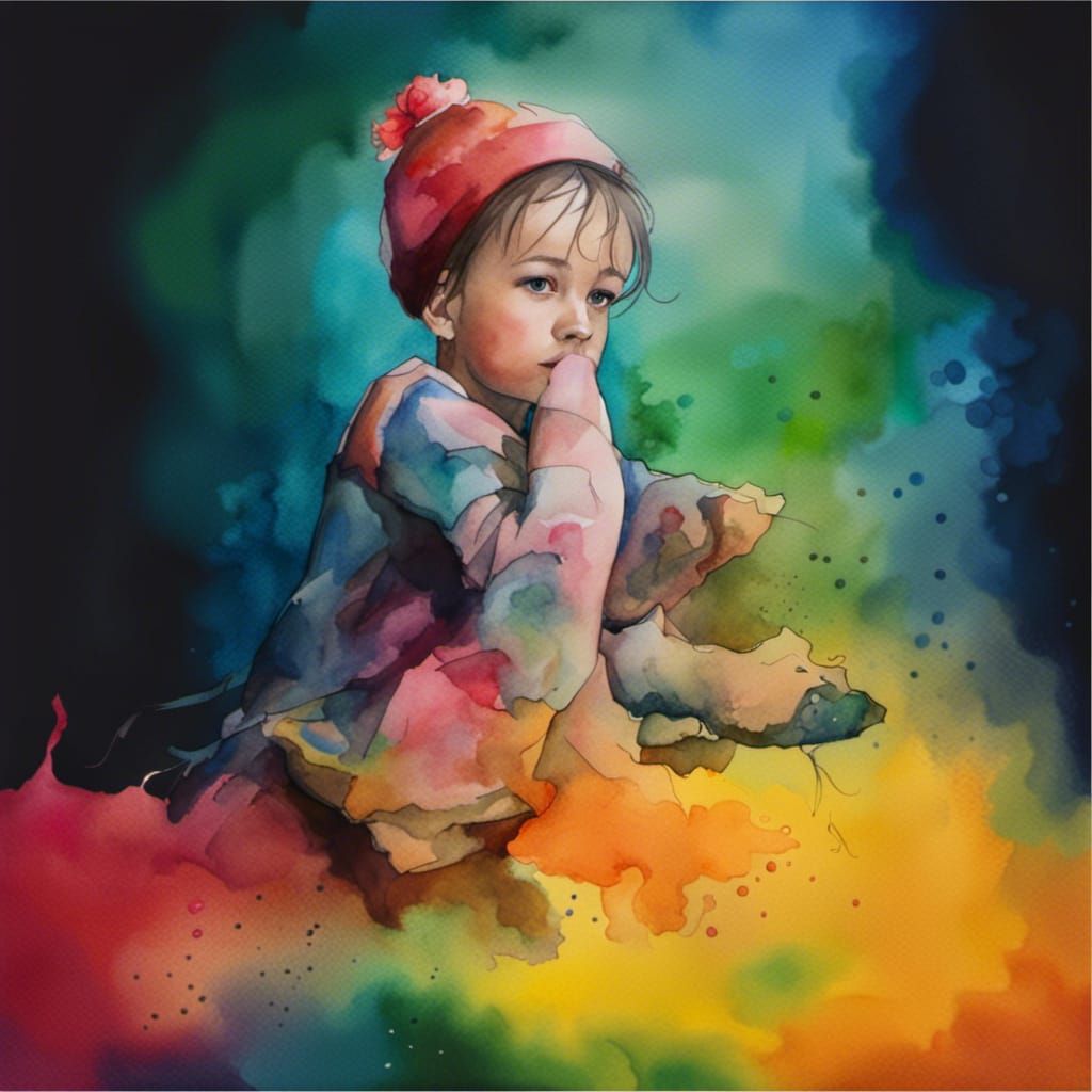 Abstract Watercolor Painting