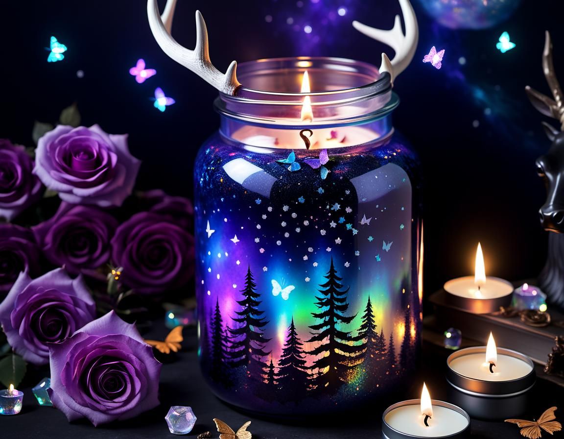 Witch's Altar with Galaxy Water and Iridescent Rose Petals