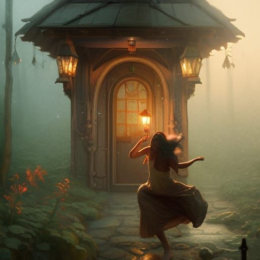 Magical Dancing Face in Medieval Land