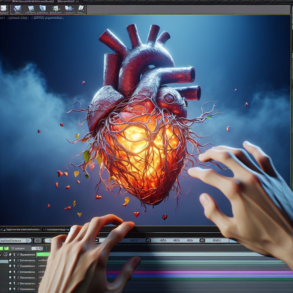 Detailed Locked Heart in 3D Digital Art