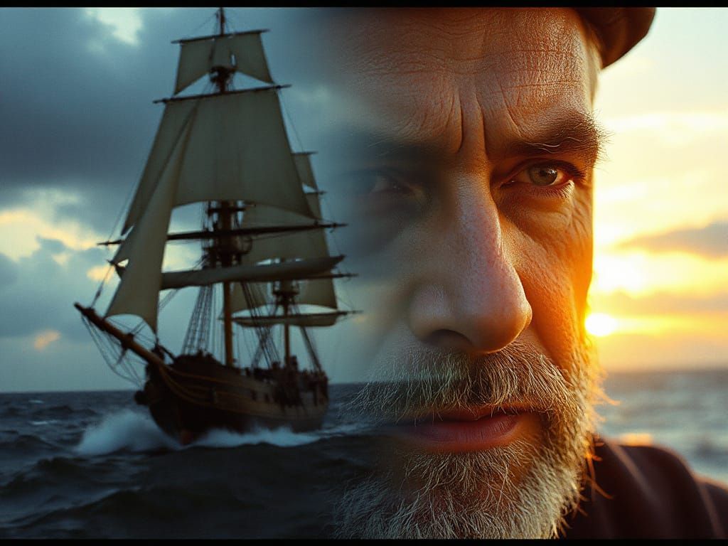 Epic Maritime Portrait in Warm Sunset Hues