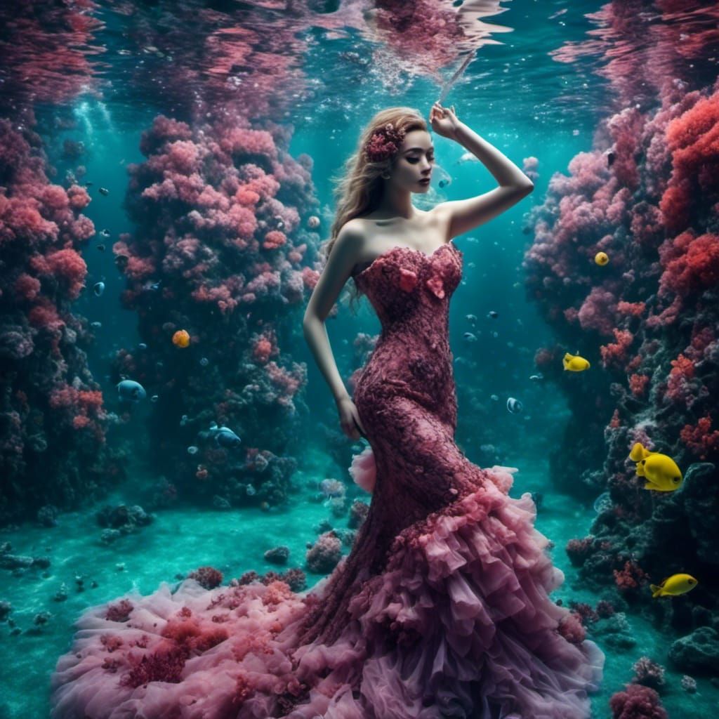 Colorful Underwater Prima Donna Portrait