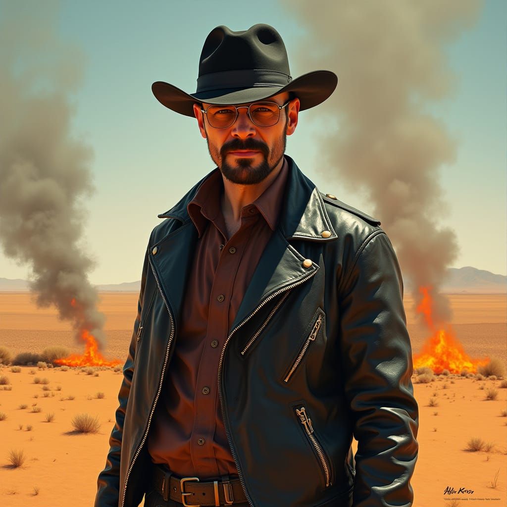 Neo-Noir Desert Hero in Gritty Realism Style
