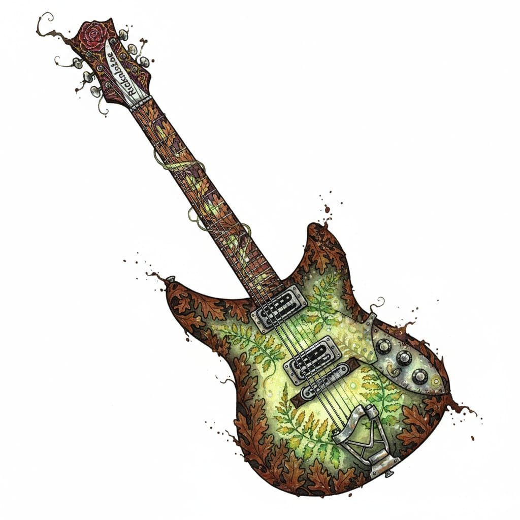 Rickenbacker 341LS Light Show Guitar Watercolour Art