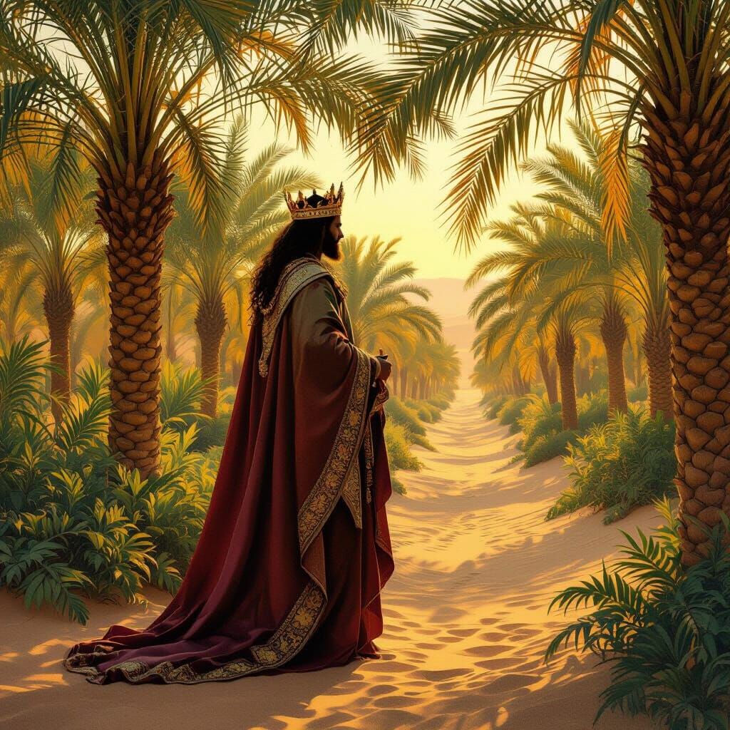 King of Date Palms in a Lush Wadi
