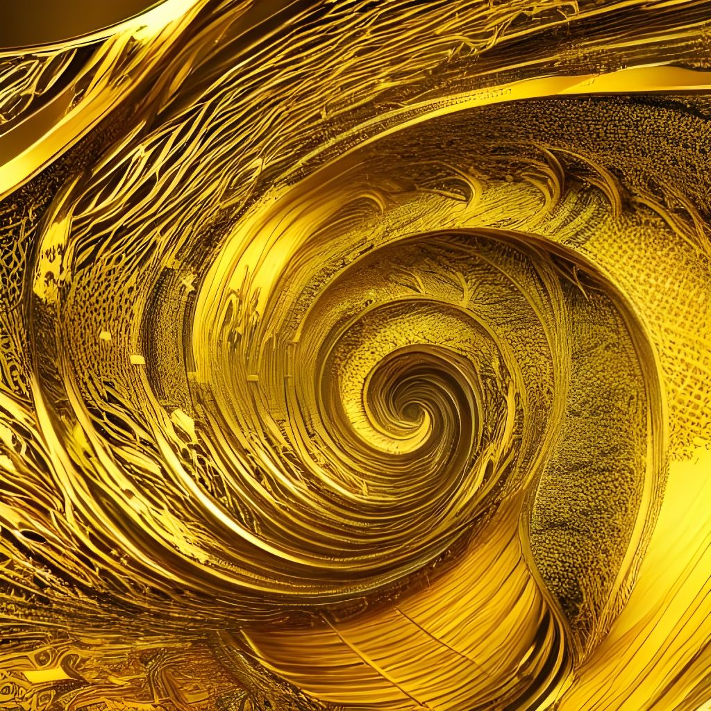 Golden Ocean Waves in Studio Ghibli Style