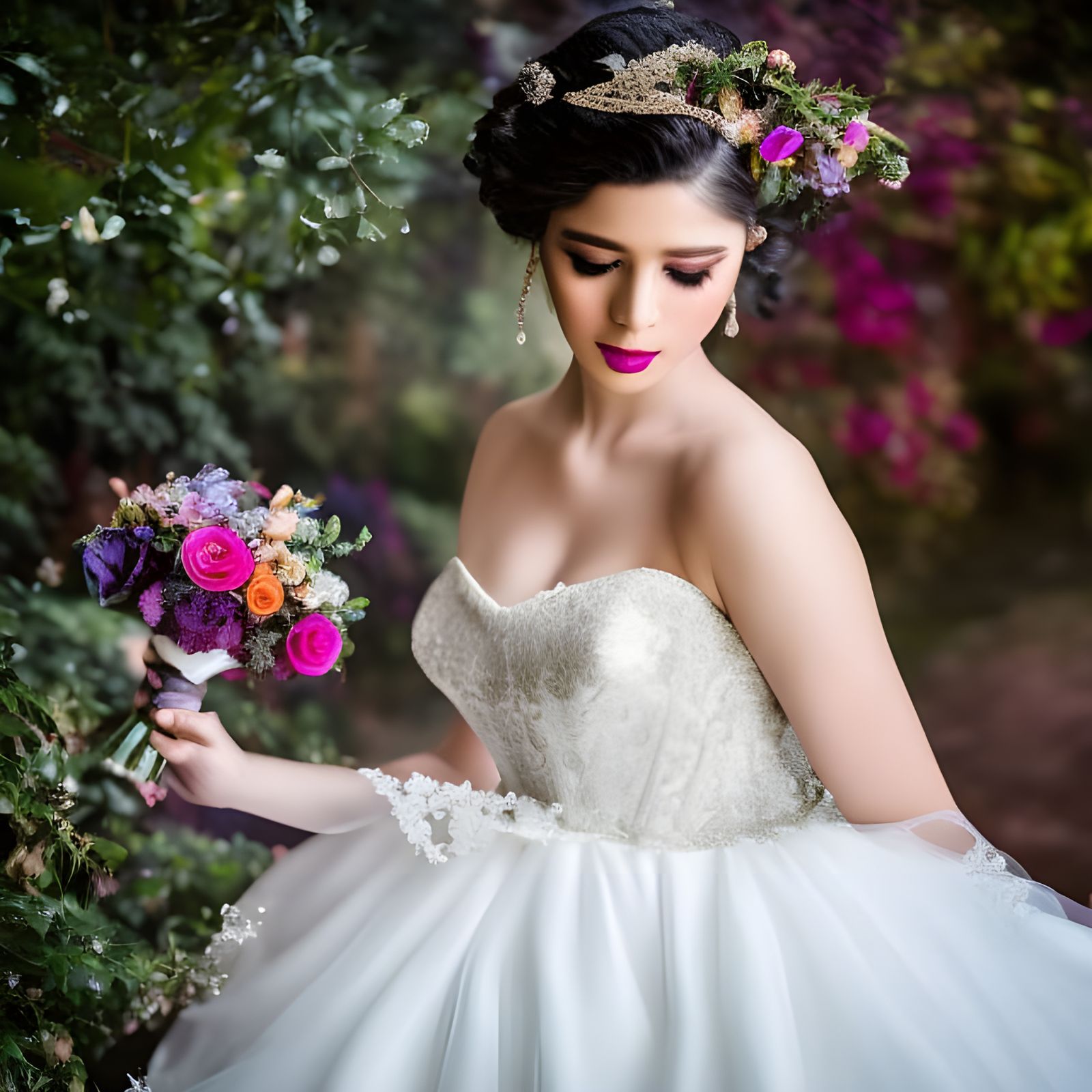 Bejeweled 18th Century Bride in Surrealist Style