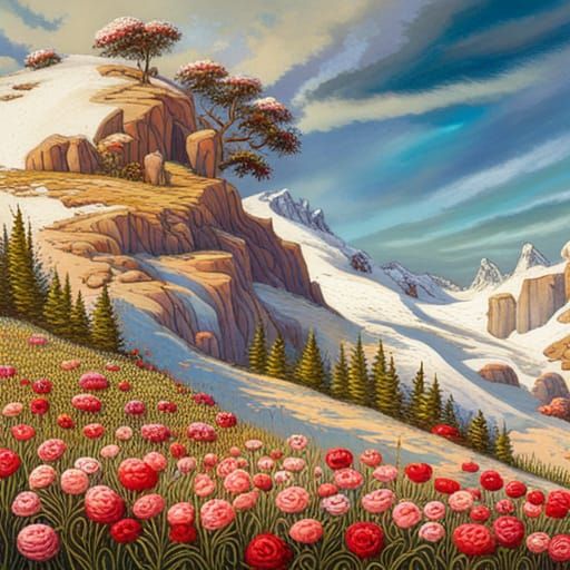 Detailed Organic Vegetation Design with Rosebuds