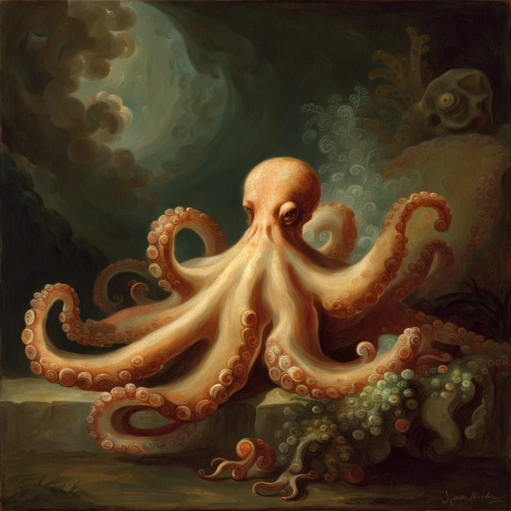 Octopus in Rococo Style