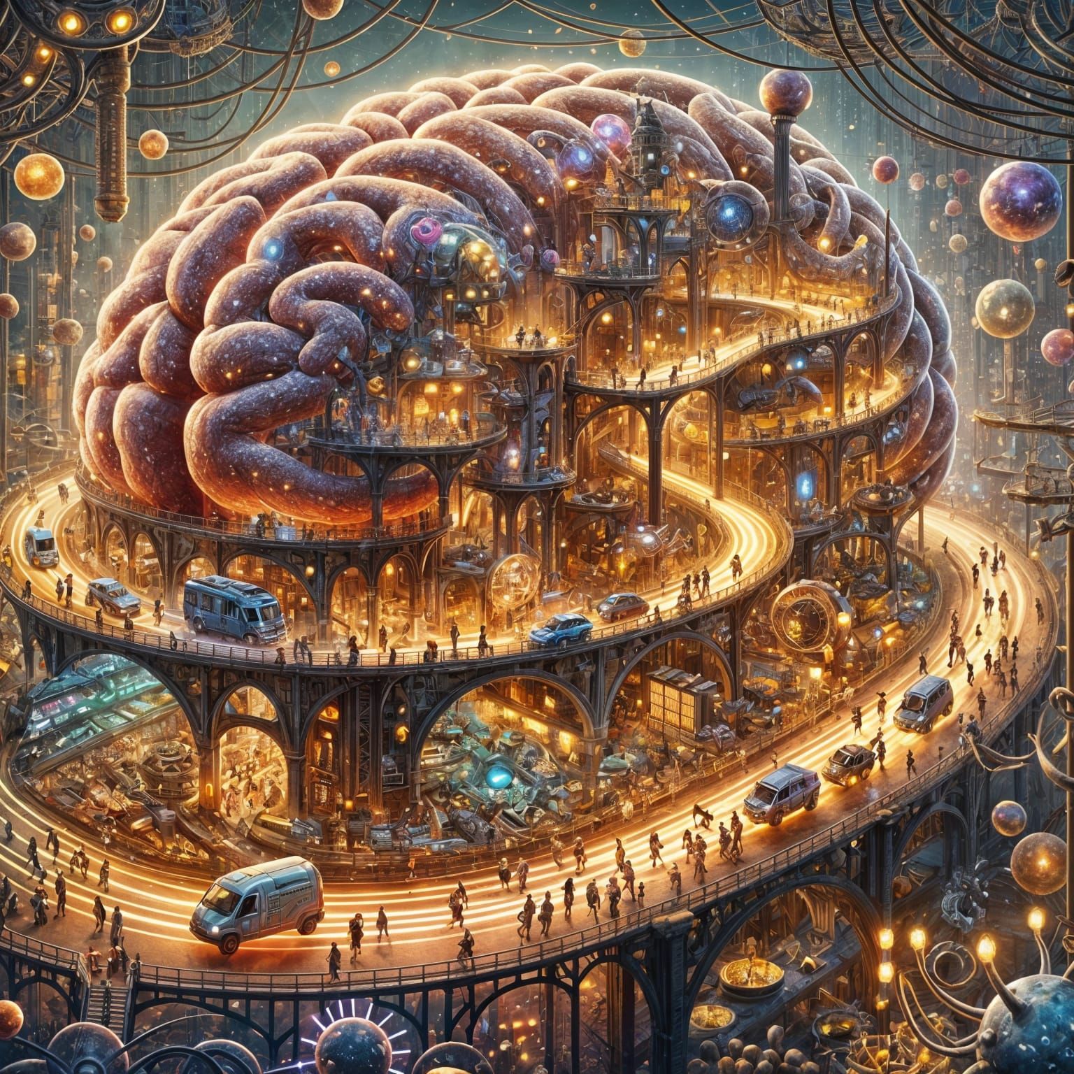 Inside the Brain: A Sci-Fi Steampunk City
