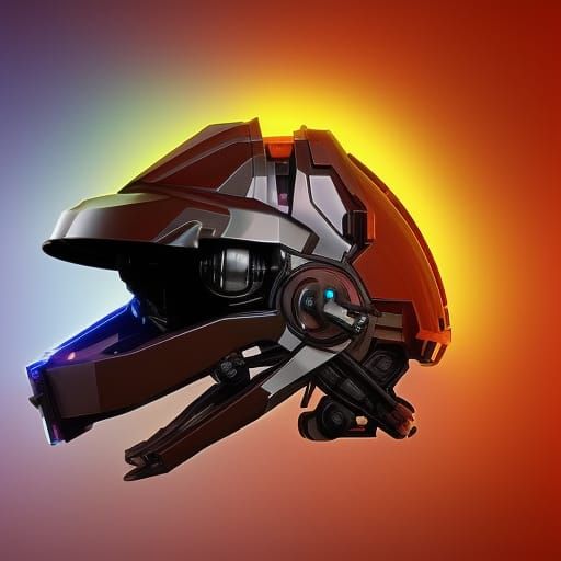 Halo Helmet in Cyberpunk 2099 Neon Style