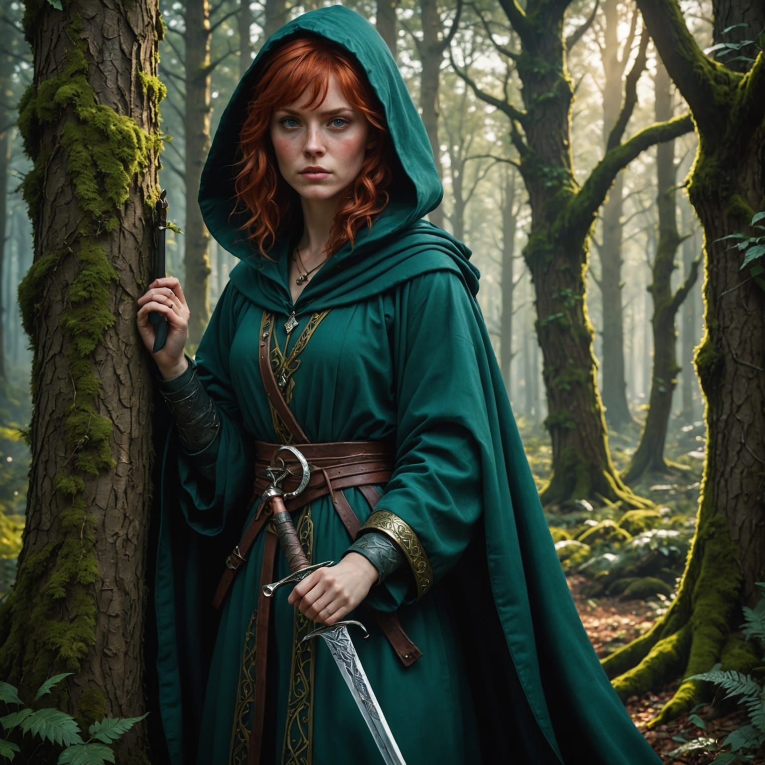 Ethereal Warrior in Forest Glory