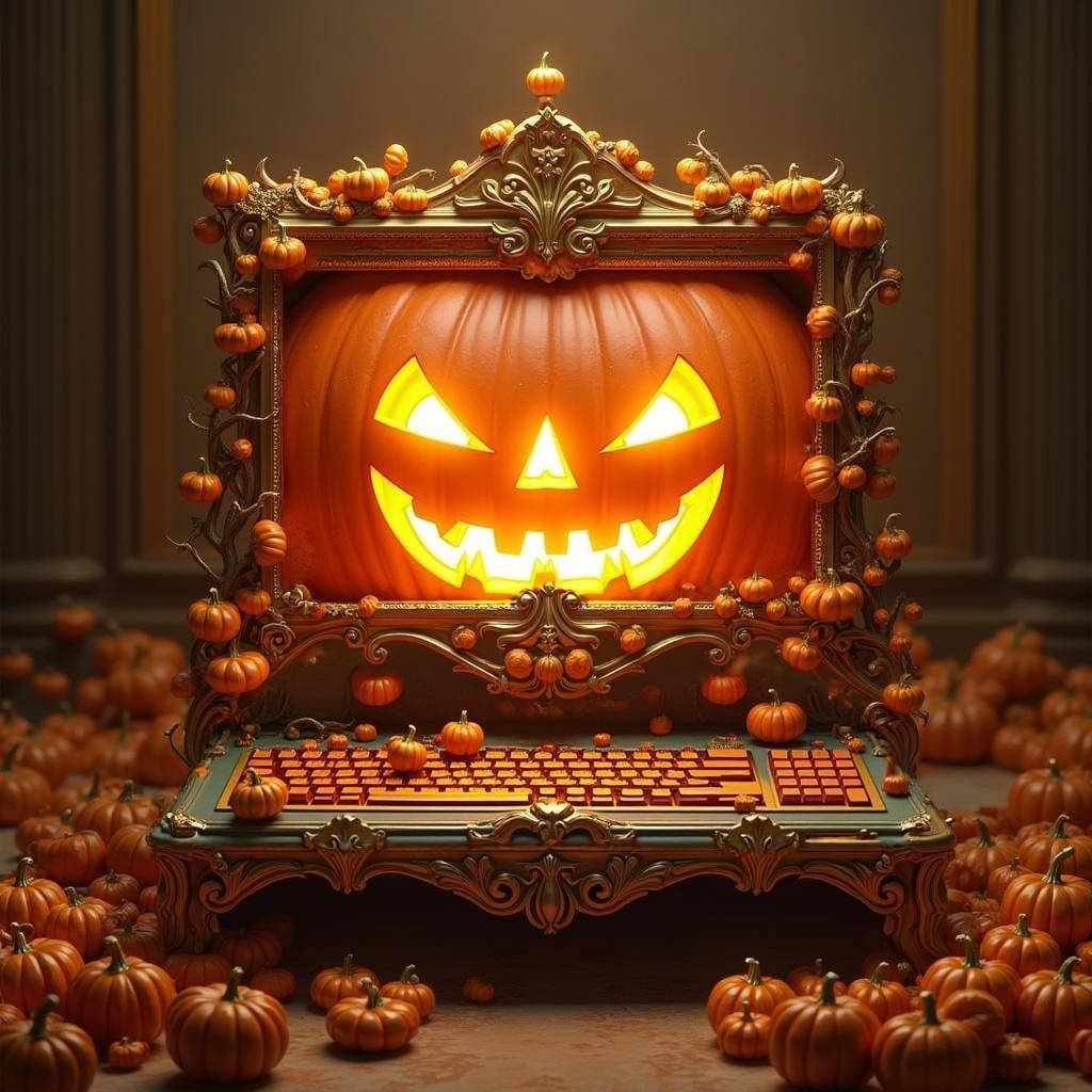 Pumpkin Computer: Detailed Matte Painting