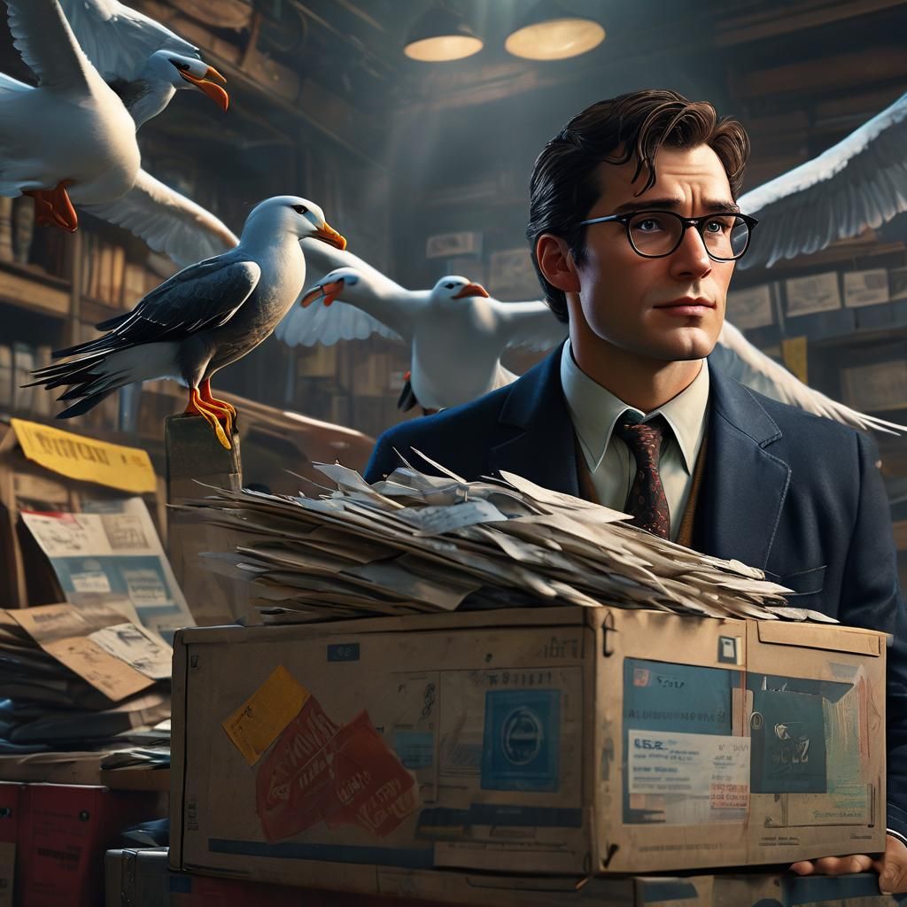 Clark Kent and Albatross: Hyperrealistic Concept Art