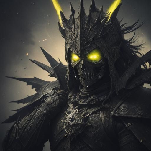 Deathknight in Starfield: A Dark Fantasy Illustration