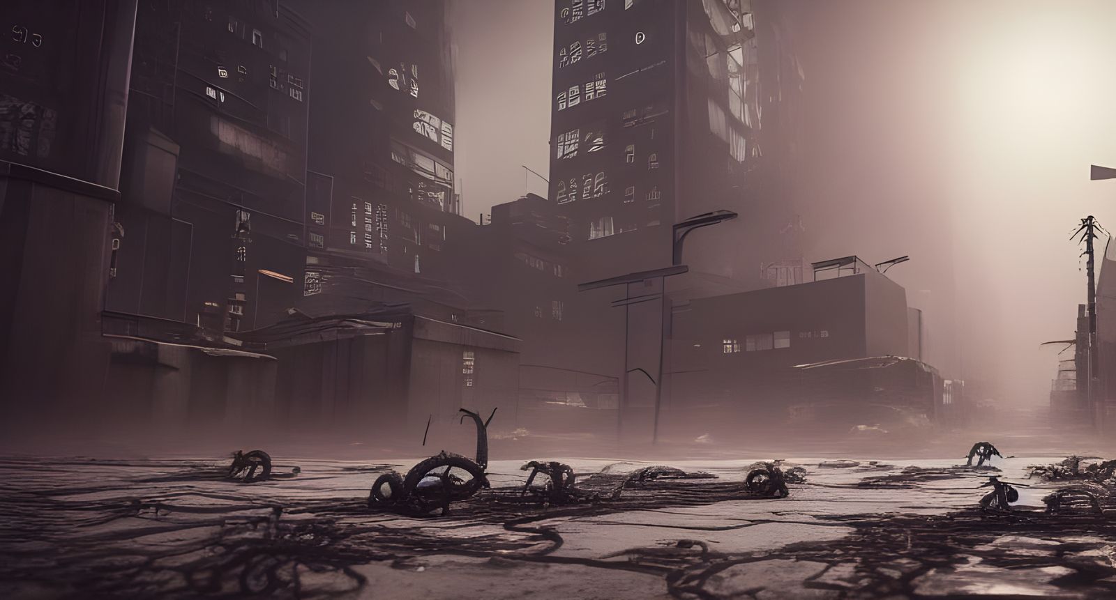 Dark Post-Apocalyptic Tokyo with Eldritch Creatures