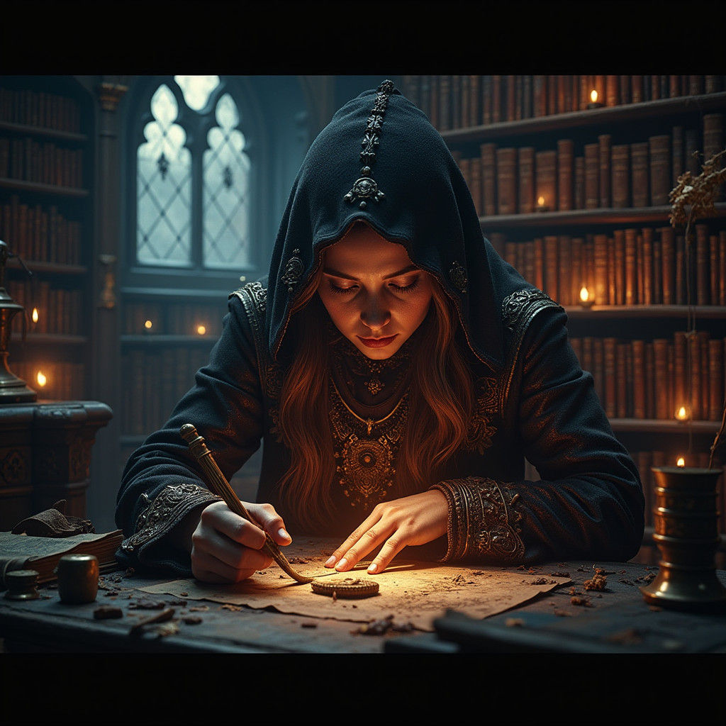 Intricate Study: Unraveling Secrets in Fantasy Concept Art