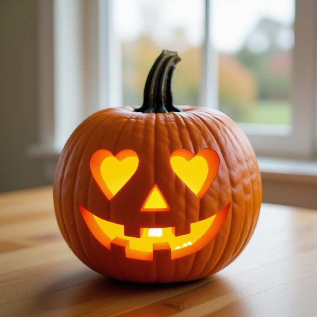 Jacko lantern with hearts for eyes