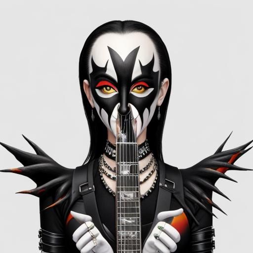 Surreal Oil Painting of Kiss Rock Band