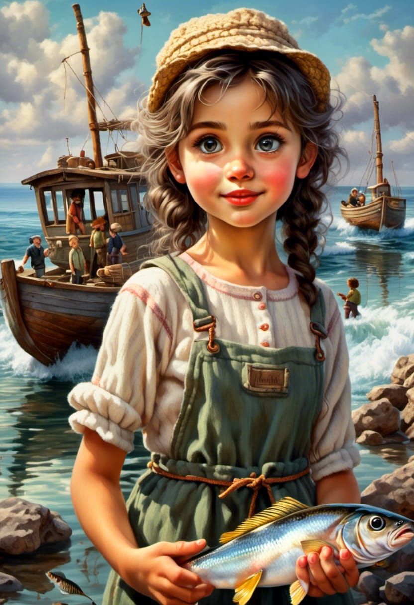 Cute Fisherman Girl