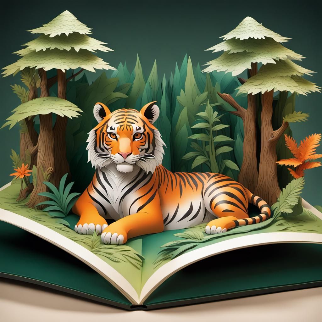 Pop-Up Book: A 3D Jungle Scene