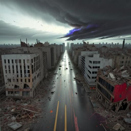 Abstract Expressionism. Birds eye view. Artist throws paint ...