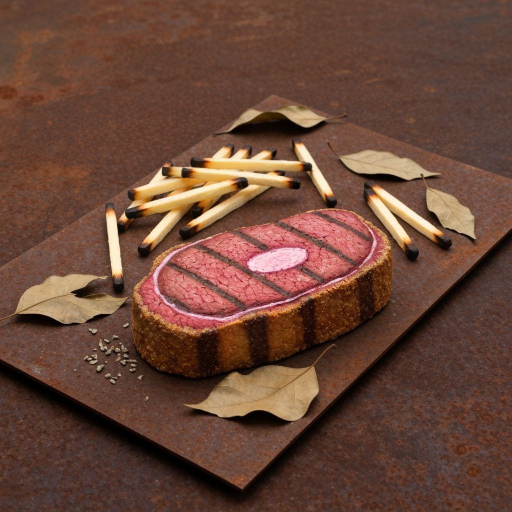 Hyperrealistic Foam Steak with Matchstick Fries