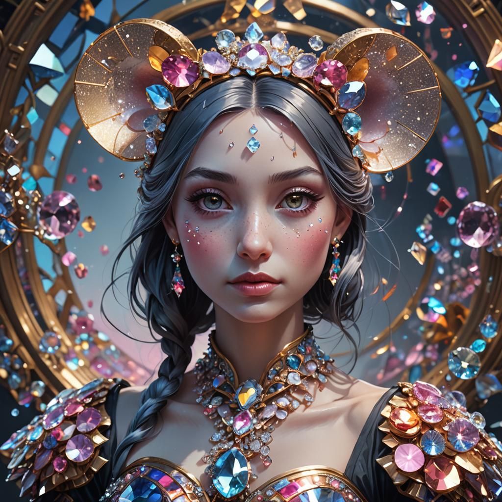 Swarovski Crystal Mini Mouse Portrait in High Detail