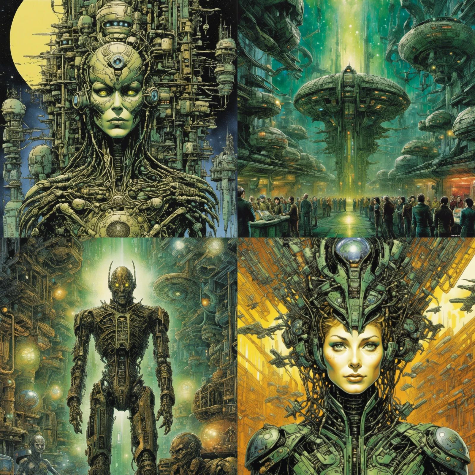 Star Trek Borg in Retro Sci-Fi Style