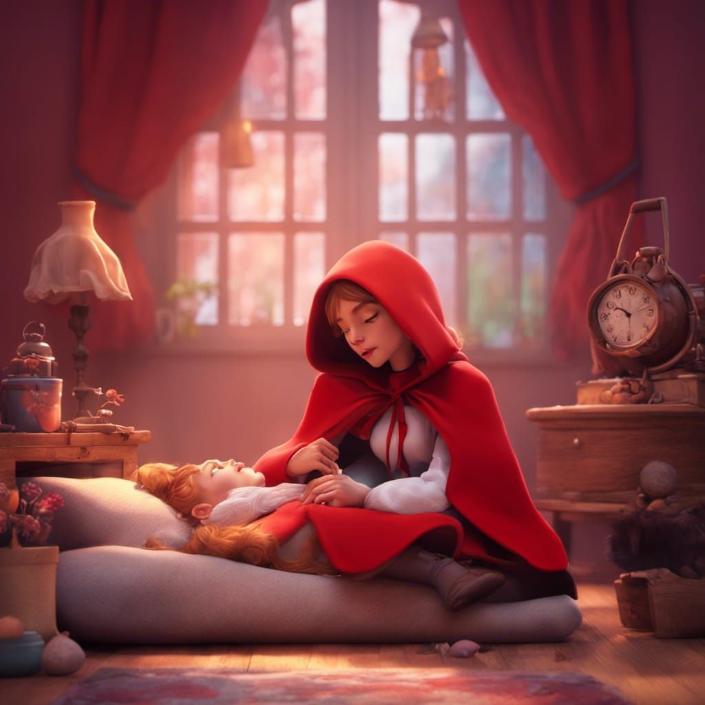Little Red Riding Hood and Sleeping Beauty: 3D Digital Art