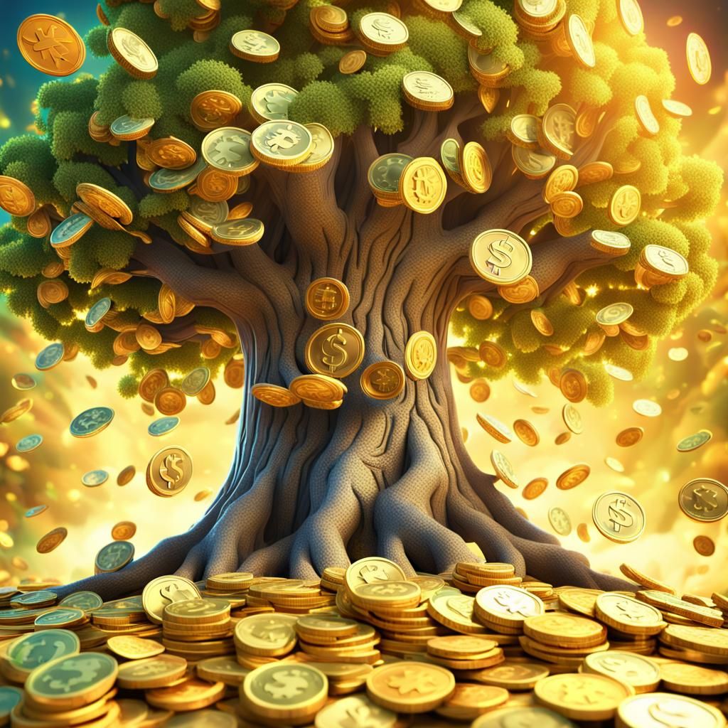 Happy Money Tree Concept Art in 3D
