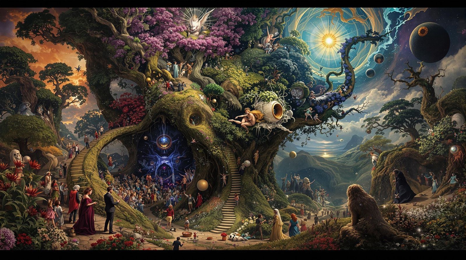 Surreal Garden of Earthly Delights: Bosch-Inspired Art