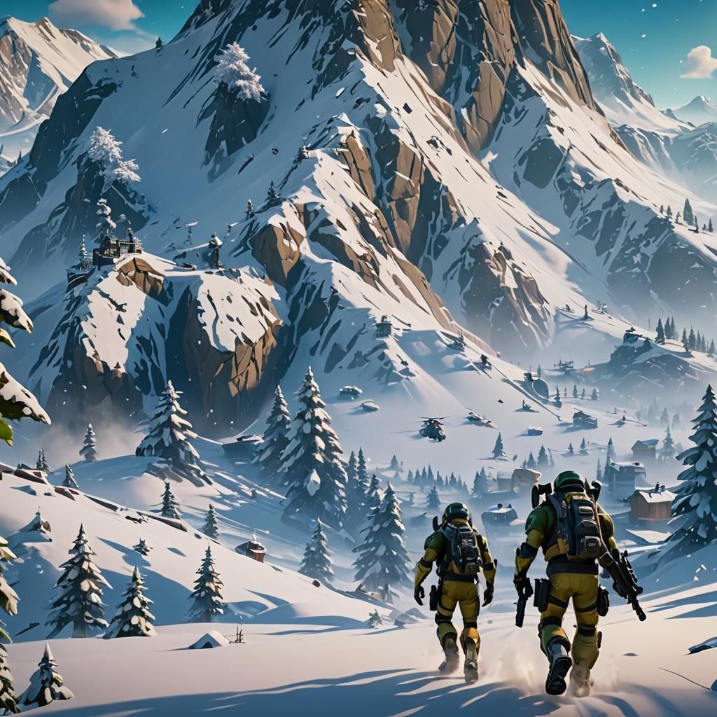 Master Chief and Fortnite Squad Infiltrate Enemy Base