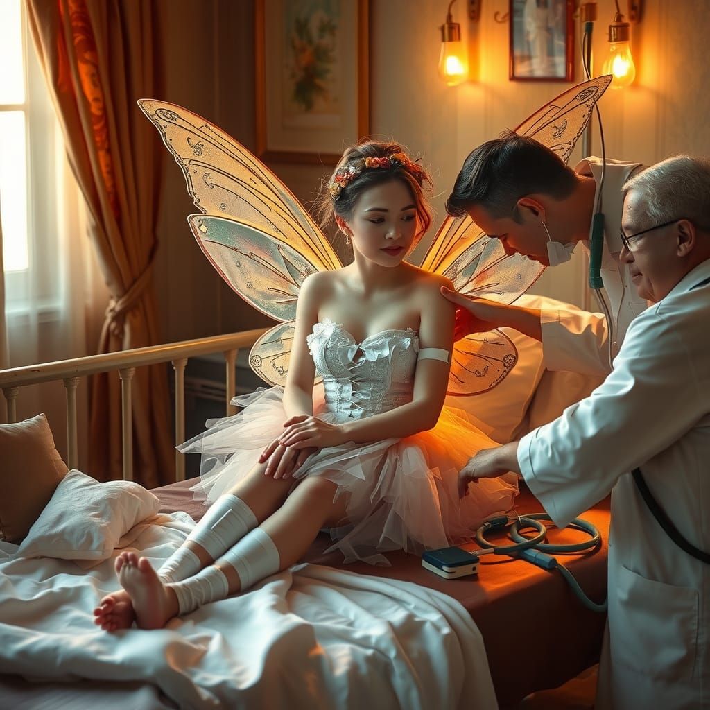 Fairy in Hospital: A Renaissance-Inspired Portrait