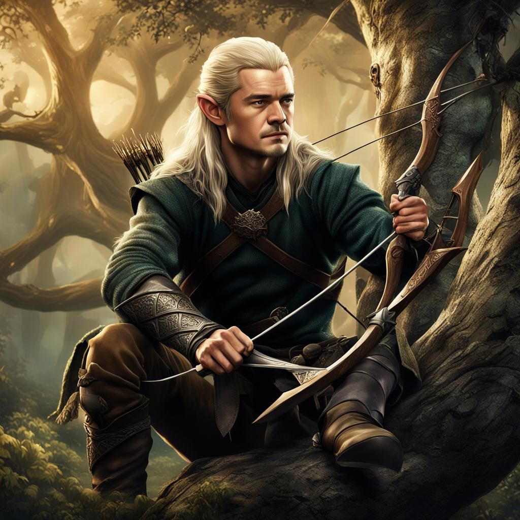 Legolas in the Forest: Detailed Matte Painting