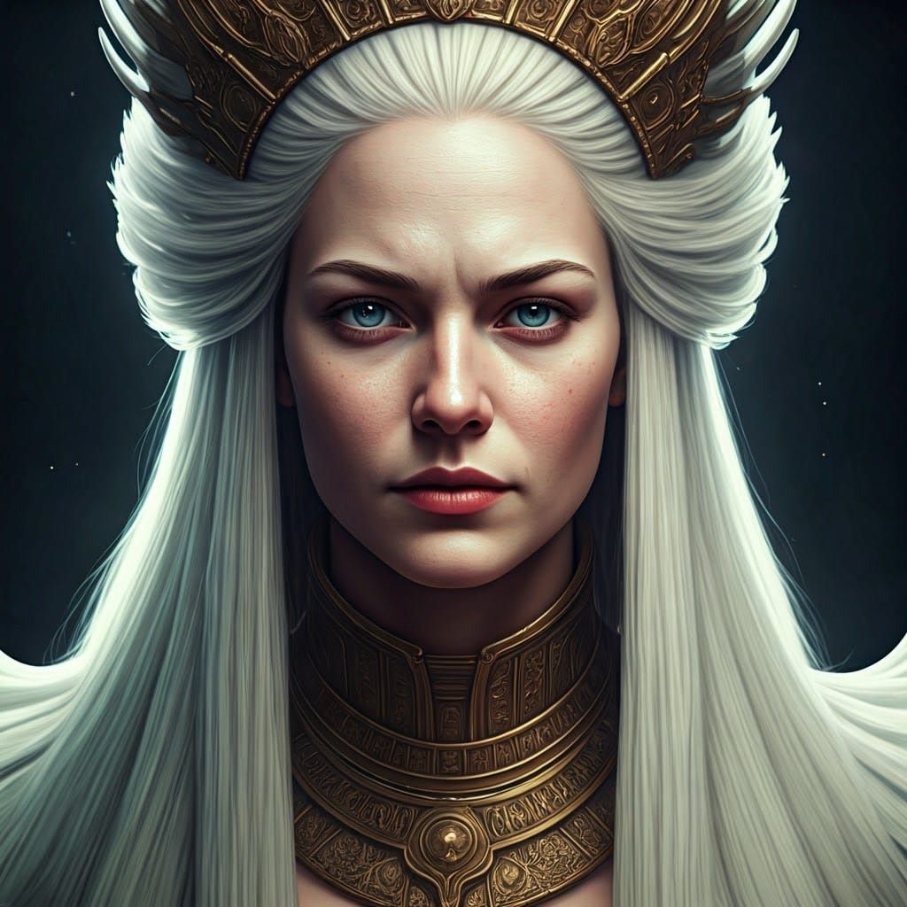 Queen of Storm: Hyperdetailed Art Nouveau Portrait