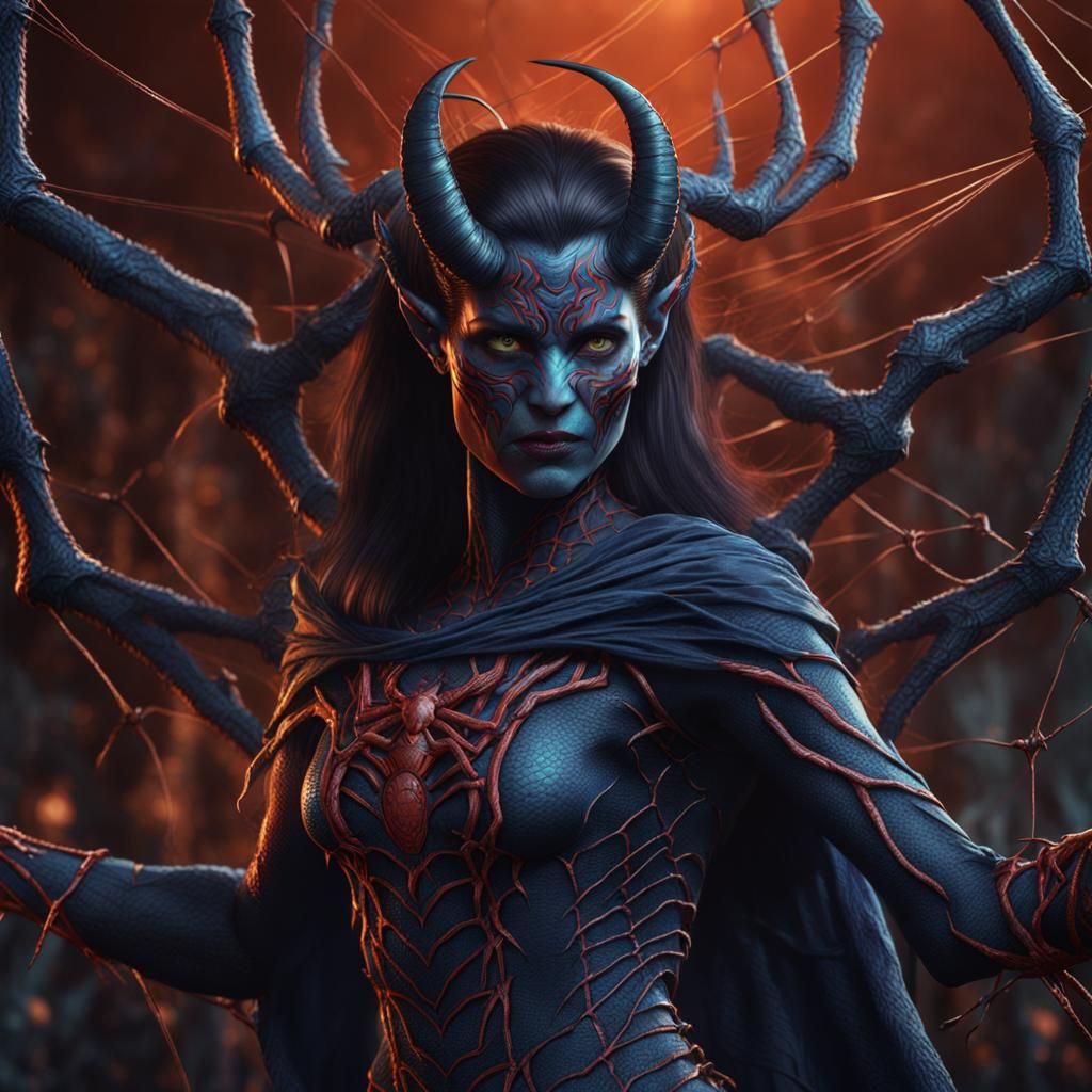 Spider Silk Demon: Detailed Matte Painting