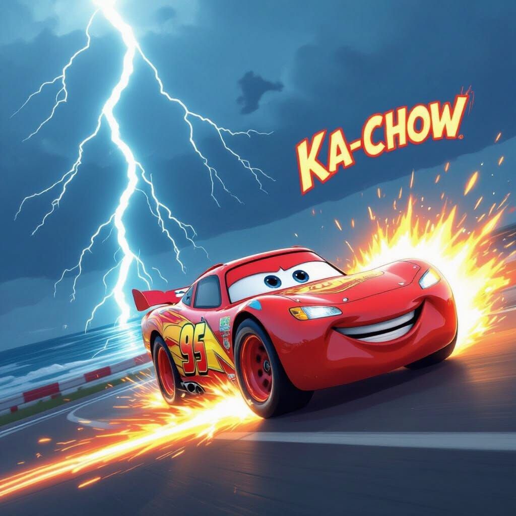 Lightning McQueen Electrified: A Dynamic Racing Illustration