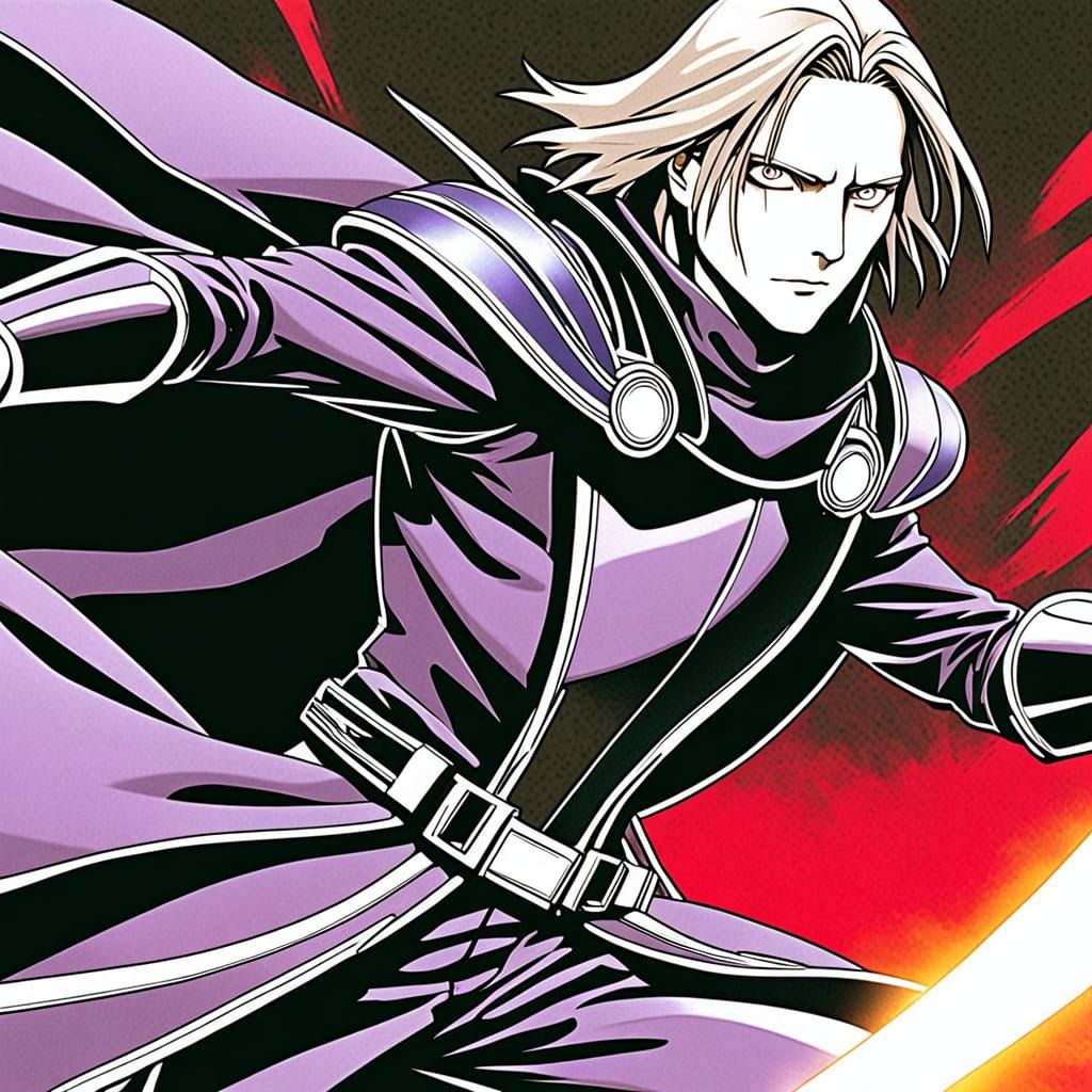 Intense Futuristic Portrait of a Young Sith Lord in High-Con...