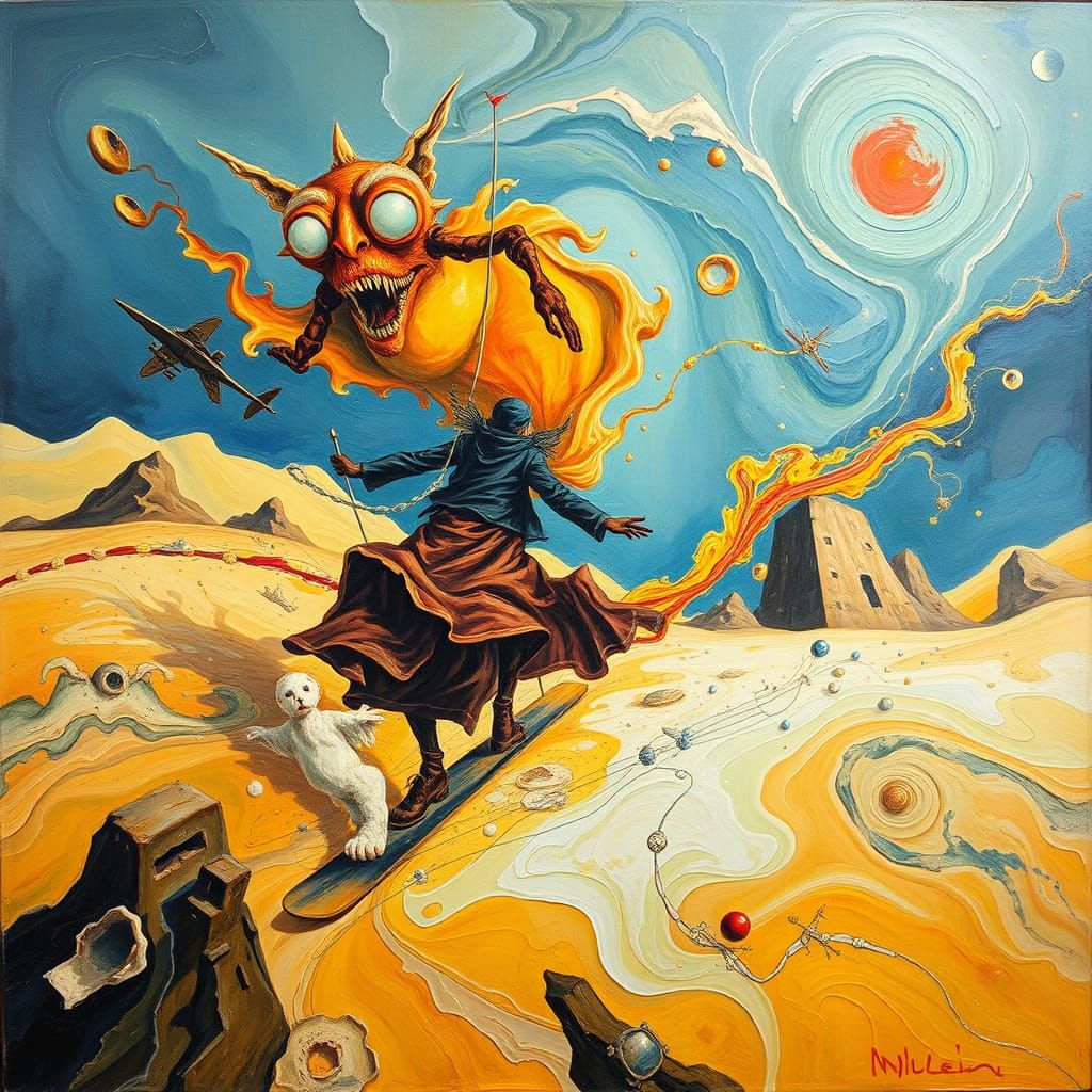 Surreal Expressionist Whirlwind of Fury as a Travel Stain