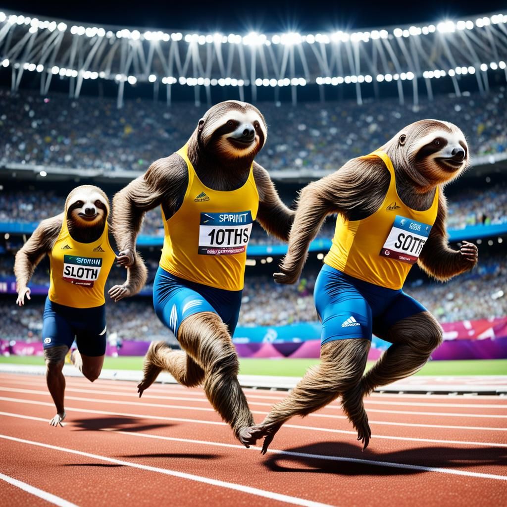 Sloths Compete in 100m Olympic Sprint