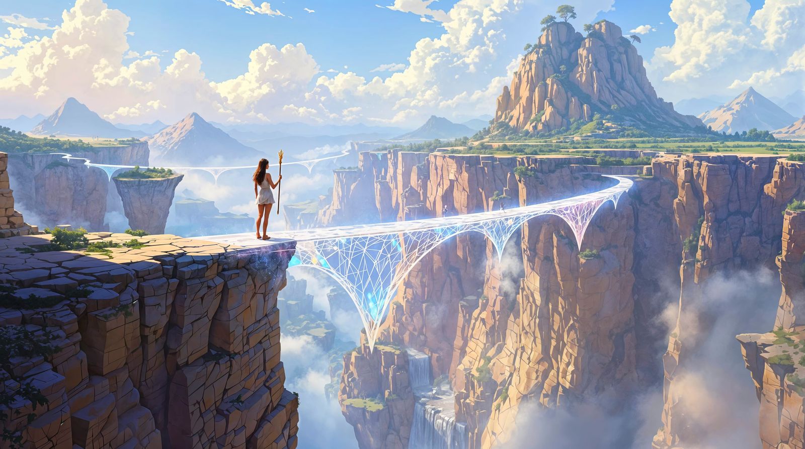 The Architect of Ephemeral Bridges in Digital Painting Style