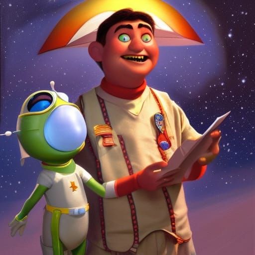 Surreal Circus Scene with Torn Milky Way